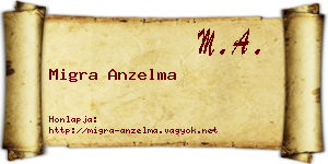 Migra Anzelma névjegykártya
